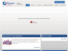 Tablet Screenshot of pioneeradhesives.com